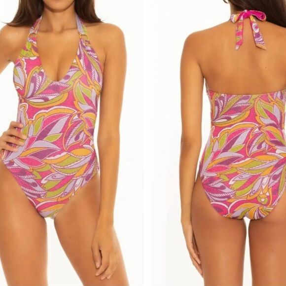 NWT Весса Psychedelica Nina Plunge One Piece size Small - Picture 1 of 9